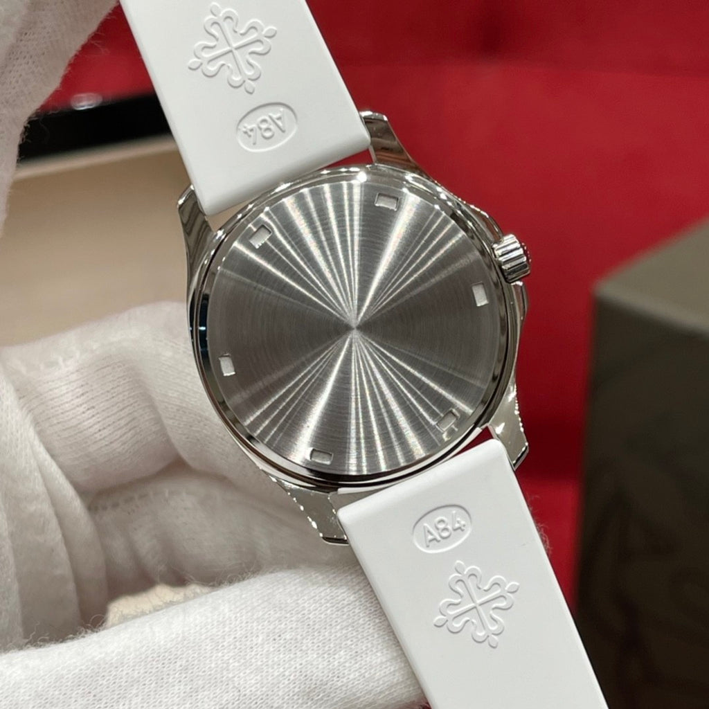 Patek Philippe Women's Quartz Movement 100 Meter Waterproof White Dial Rubber Strap Watch #75282