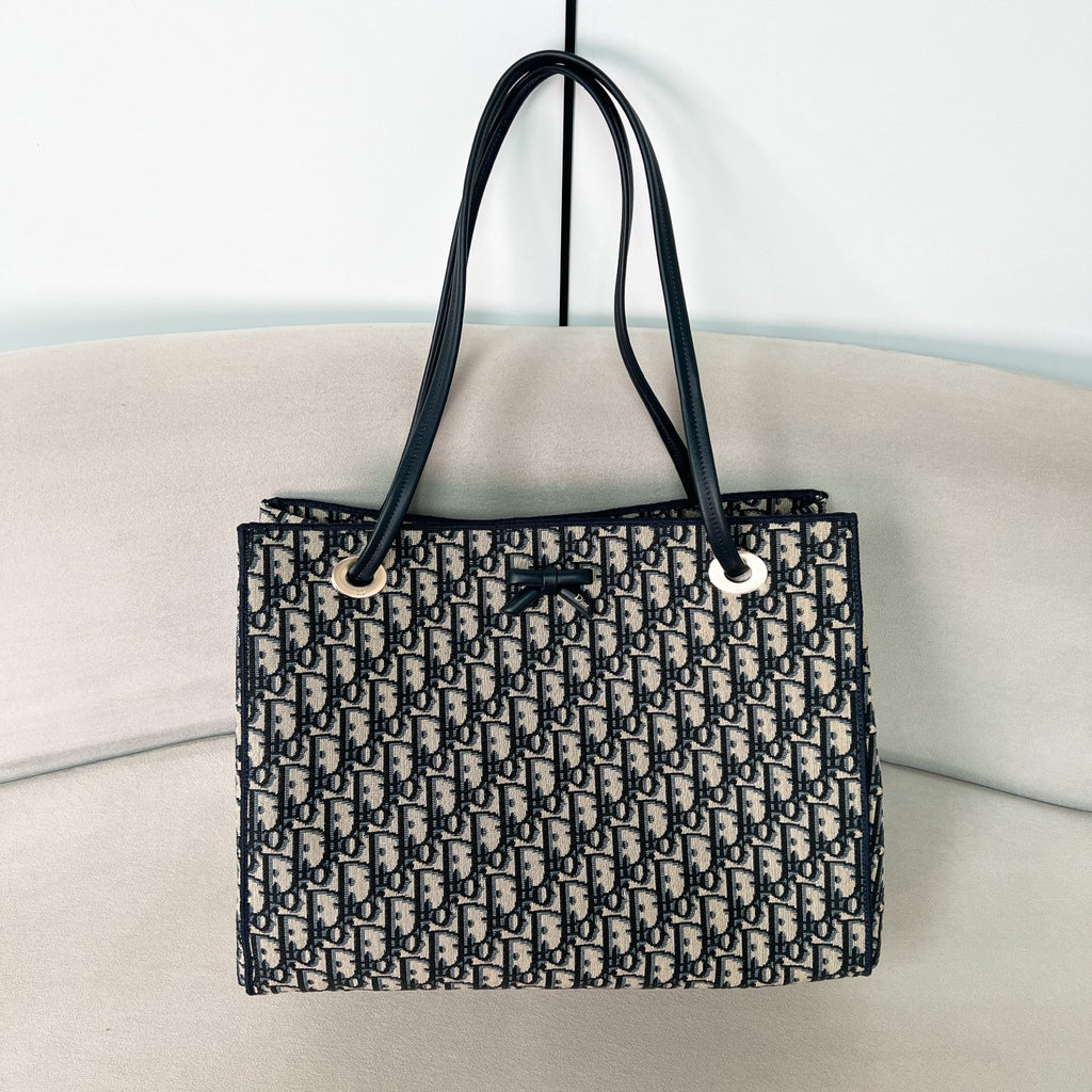 DIOR Medium Dior Promenade Shopping Bag Blue Dior Oblique Jacquard #376637