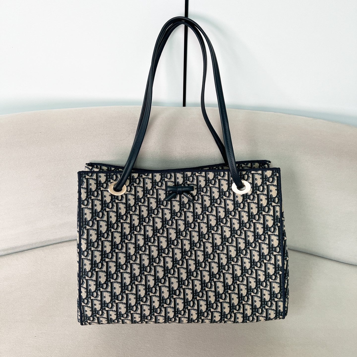 DIOR Medium Dior Promenade Shopping Bag Blue Dior Oblique Jacquard #376637