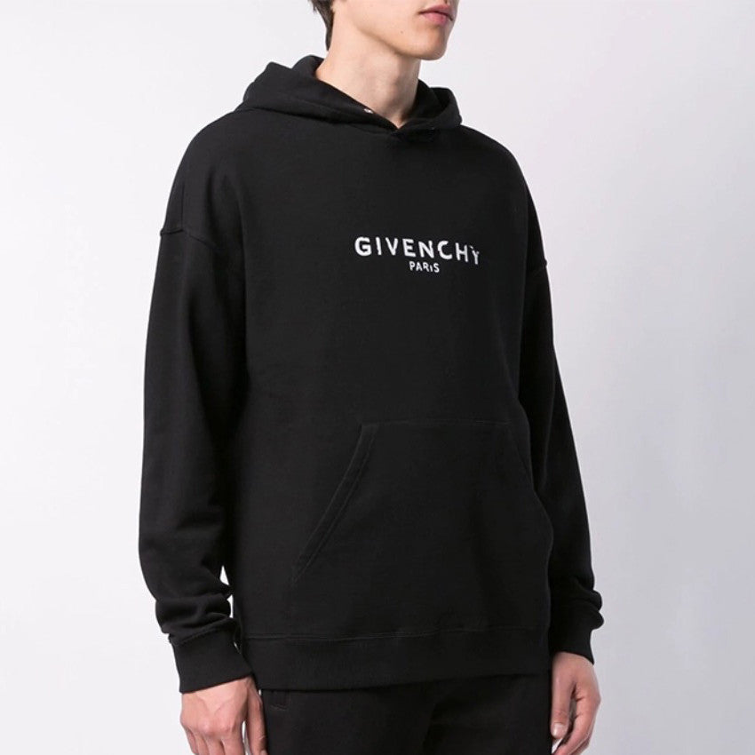 Givenchy Men's Spring Autumn Black Letter Logo Cotton Hooded Sweatshirt Pullover #97736