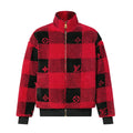 Louis Vuitton Men's Fall And Winter Red And Black Checkerboard Pattern Collar Zipper Long Sleeved Jacket #73682