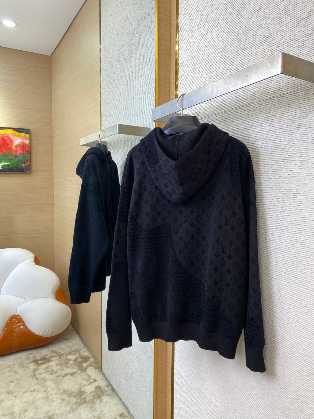 Louis Vuitton Men's Spring and Autumn Solid Color Letter Printed Cotton Long Sleeve Hooded Sweatshirt #75315