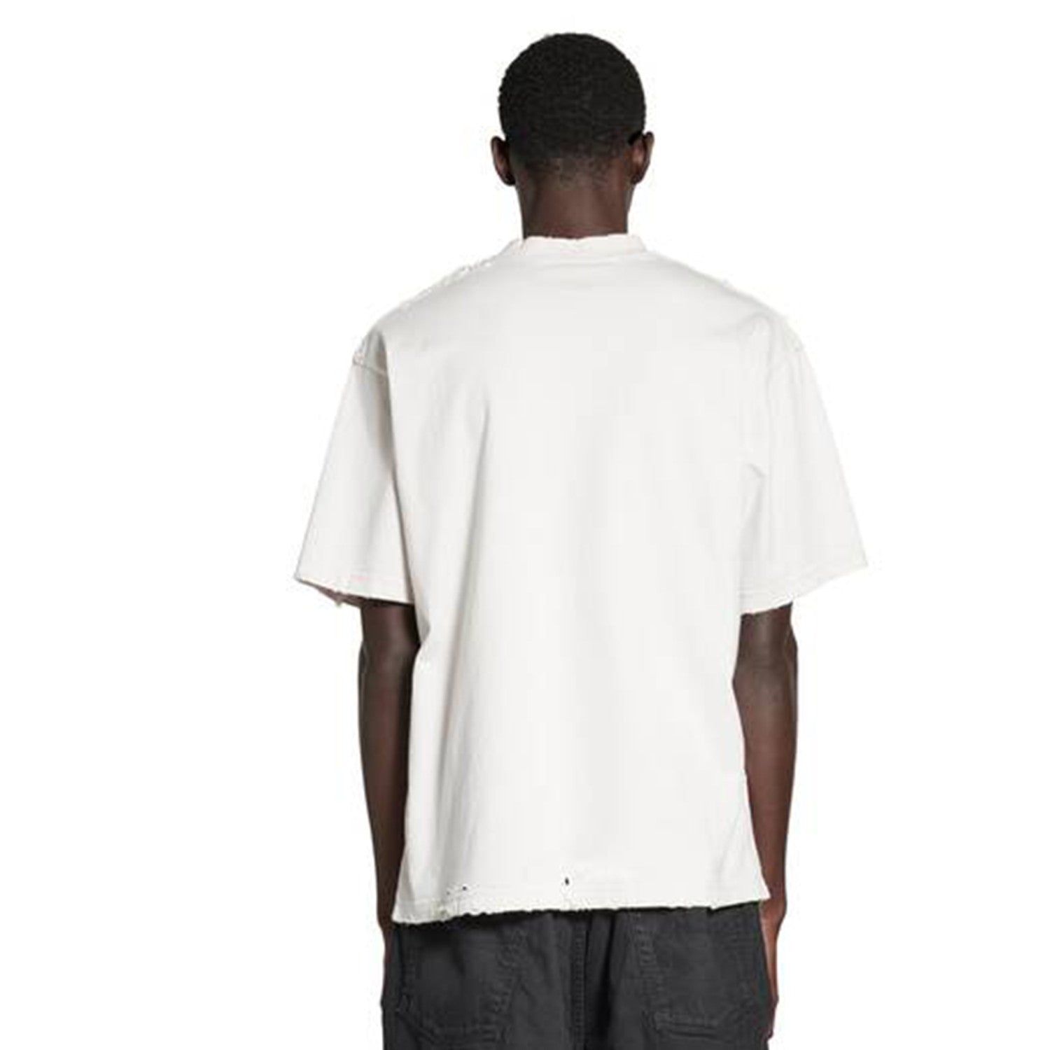 Balenciaga Men's Spring/summer Statue Of Liberty Solid Color Retro Loose Casual Plain Knitted Large Silhouette Short Sleeved T-shirt Ngvp #8352
