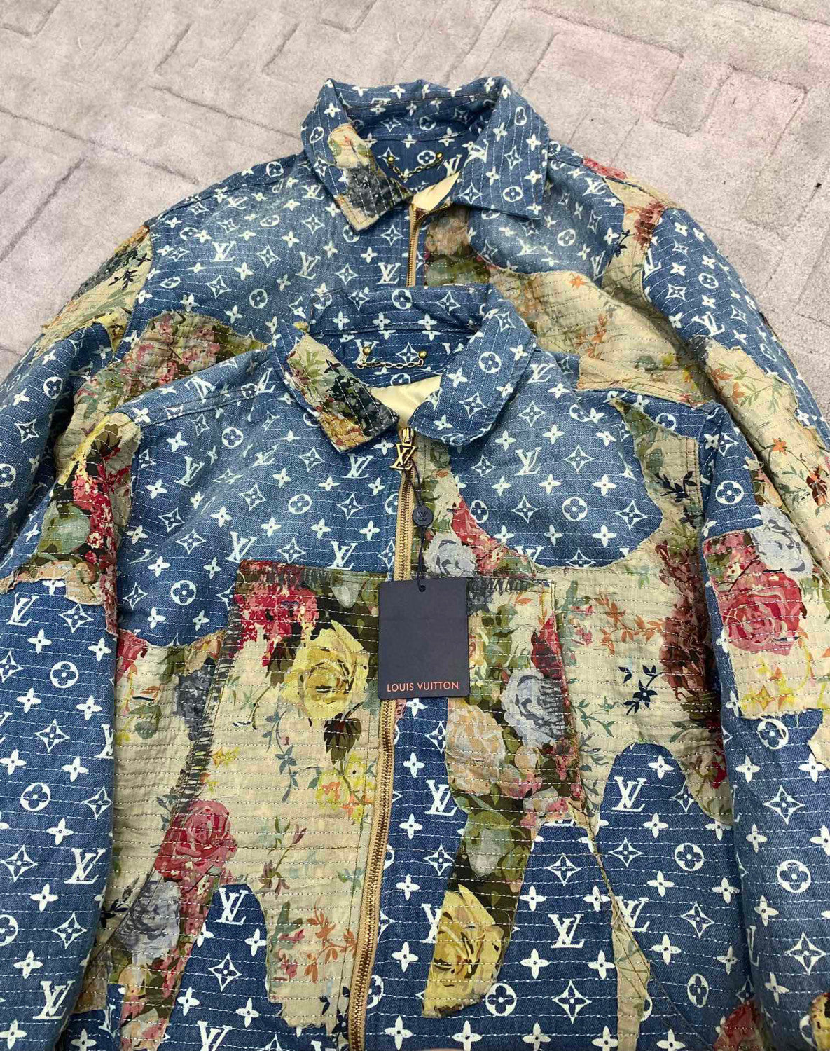 Louis Vuitton Floral Print Denim Zip Jacket #96522