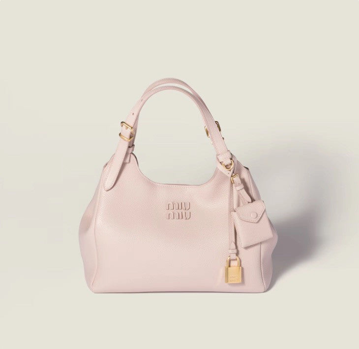 MiuMiu Women's Fashion Classic Solid Color Grain Leather Logo Handbag Shoulder Bag Bags 5BA304_2IFL_F0ZKS #79515