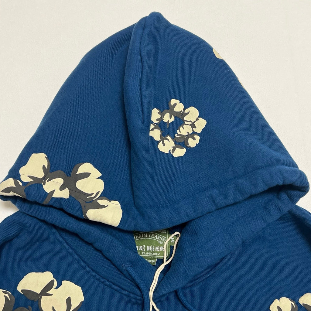 Denim Tears Cactus Tears Wreath Floral Print Hooded Sweatshirt Casual Tie Drawstring With Loose Sweatpants #71879