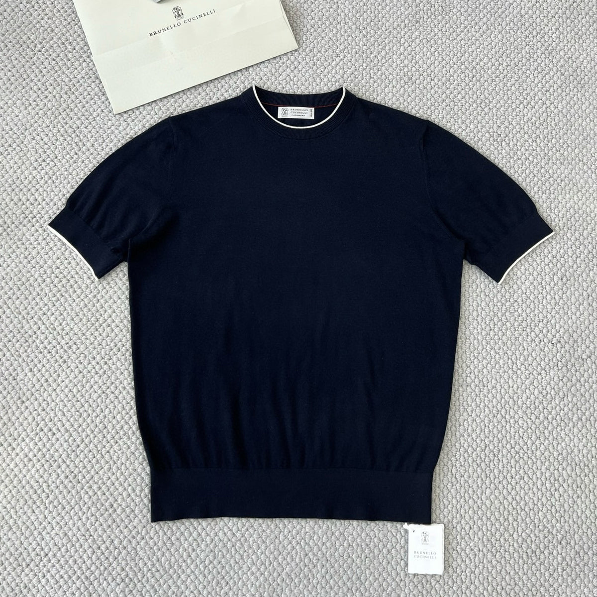 Brunello Cucinelli Men's Summer Solid Color Round Neck Cotton Short Sleeve T-Shirt #76658
