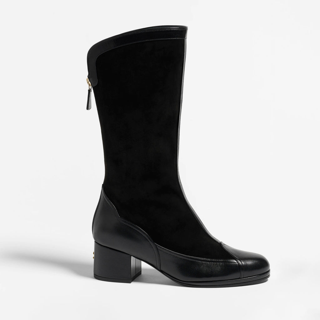 Chanel Women's Sheepskin Calfskin Round Toe Zipper High Top Boots Autumn and Winter Solid Color Chunky Heel Casual Shoes Ngvp #2138