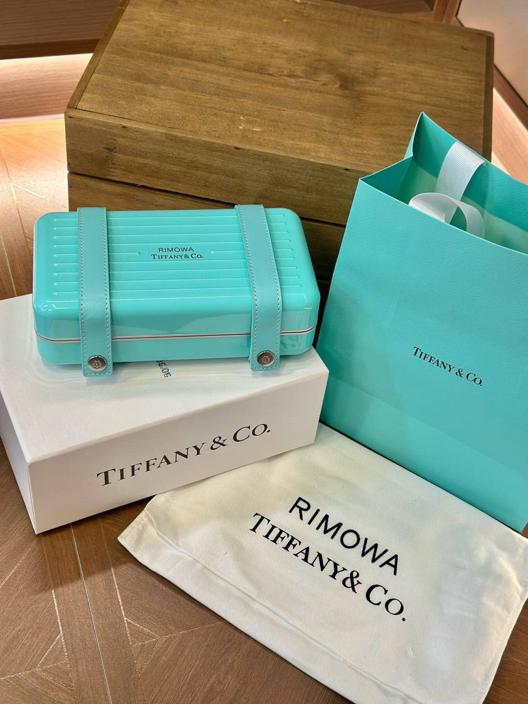 Rimowa x Tiffany & Co. Men's Women's Alphabet Logo Polycarbonate Organizer Tiffany Blue Jewelry Storage Boxes #71936