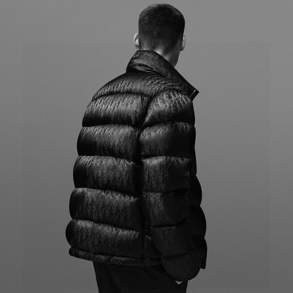 Dior Top-quality Version Men's Winter Solid Color Logo Full Print Zipper Collar Down Long Sleeve Puffer Down Jacket #334786