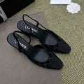 Chanel Women's Spring/Fall Fashion Casual Round-Toe Slip-On High-Heel Chunky-Heel Flat Casual Shoes #78772