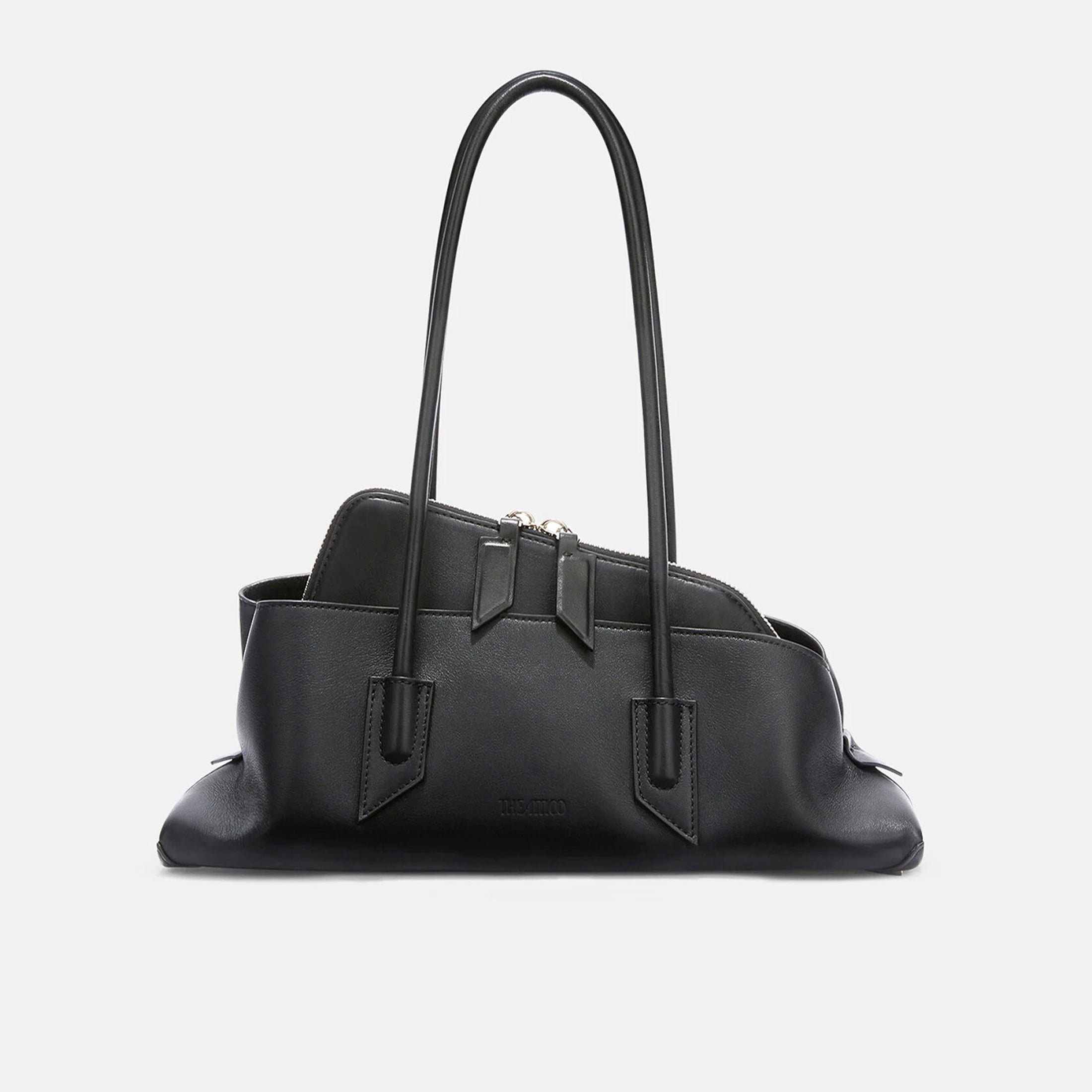 The Attico ''la Passeggiata Small'' Black Top Handle Women's Spring And Summer Fashion Shaped Clutch Bag Underarm Bag Fashion Design Modern Bags Ngvp #1721