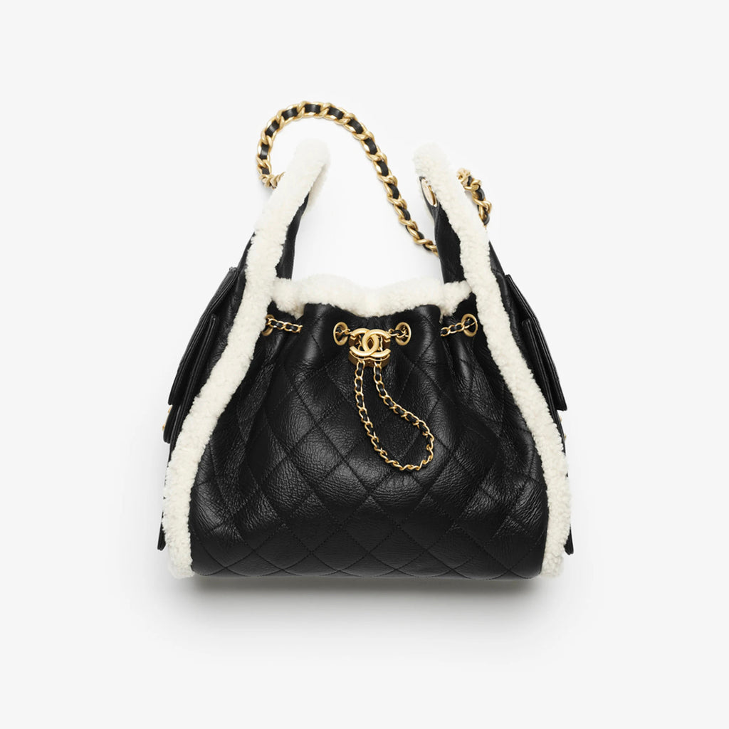 Chanel Women's Classic Winter Collection Leather Logo Drawstring Chain Handbag Shoulder Bag Bags AS5293-B22309-U4139 #78882