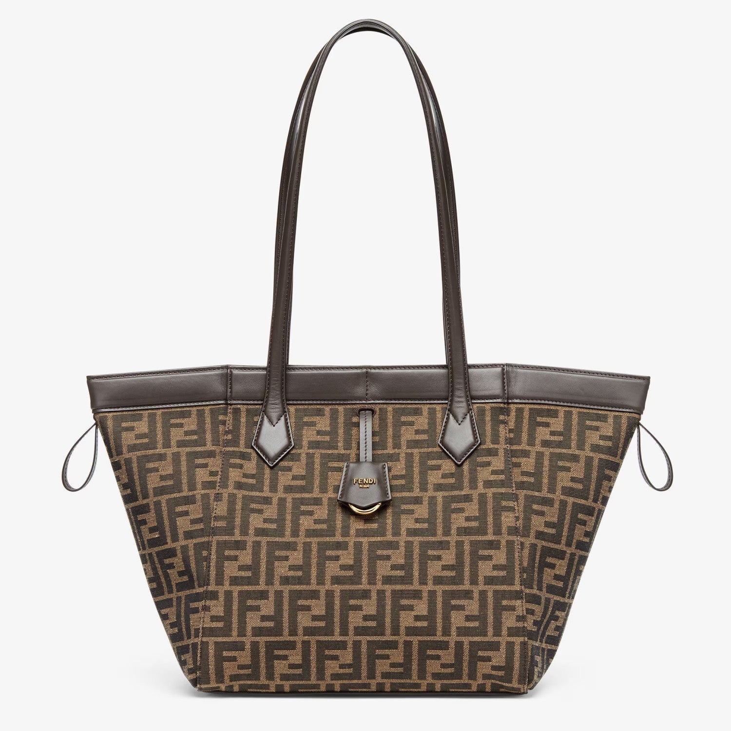Fendi Origami Medium Handbag Brown FF Jacquard Fabric Handbag Women's Luxury Trend Clutch Temperament Fashion Bag Bags 8BS083AFPMF1GL7  #81635