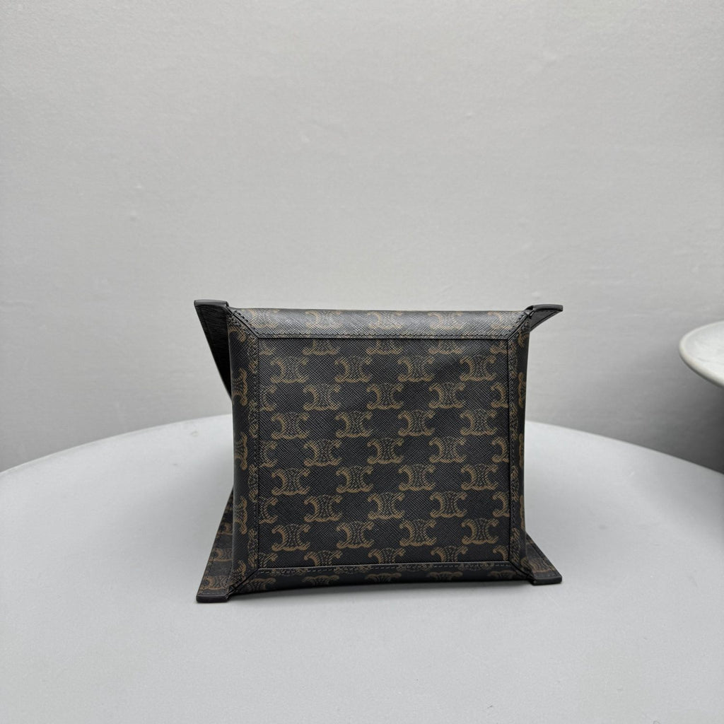 Celine Small Cube Bag in Triomphe Canvas and Natural Calfskin #377768