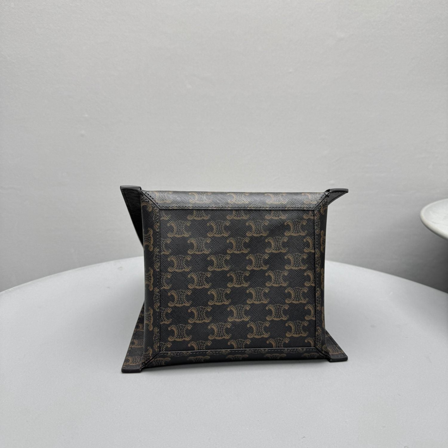 Celine Small Cube Bag in Triomphe Canvas and Natural Calfskin #377768