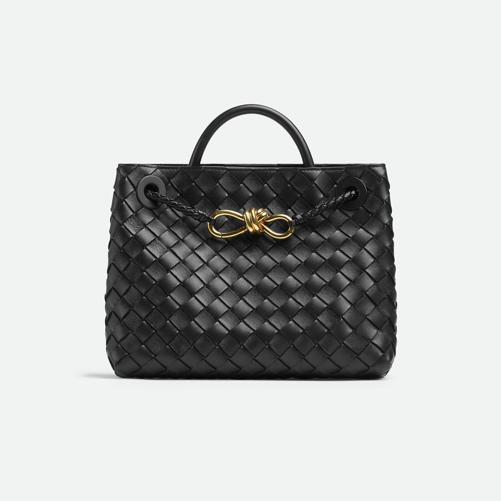 Bottega Veneta Andiamo Women's Fashion Classic Solid-Color Knitted Magnetic Snap Closure Leather Small Shoulder Bag Tote Bag Bags 766014VCPP12273 #79111
