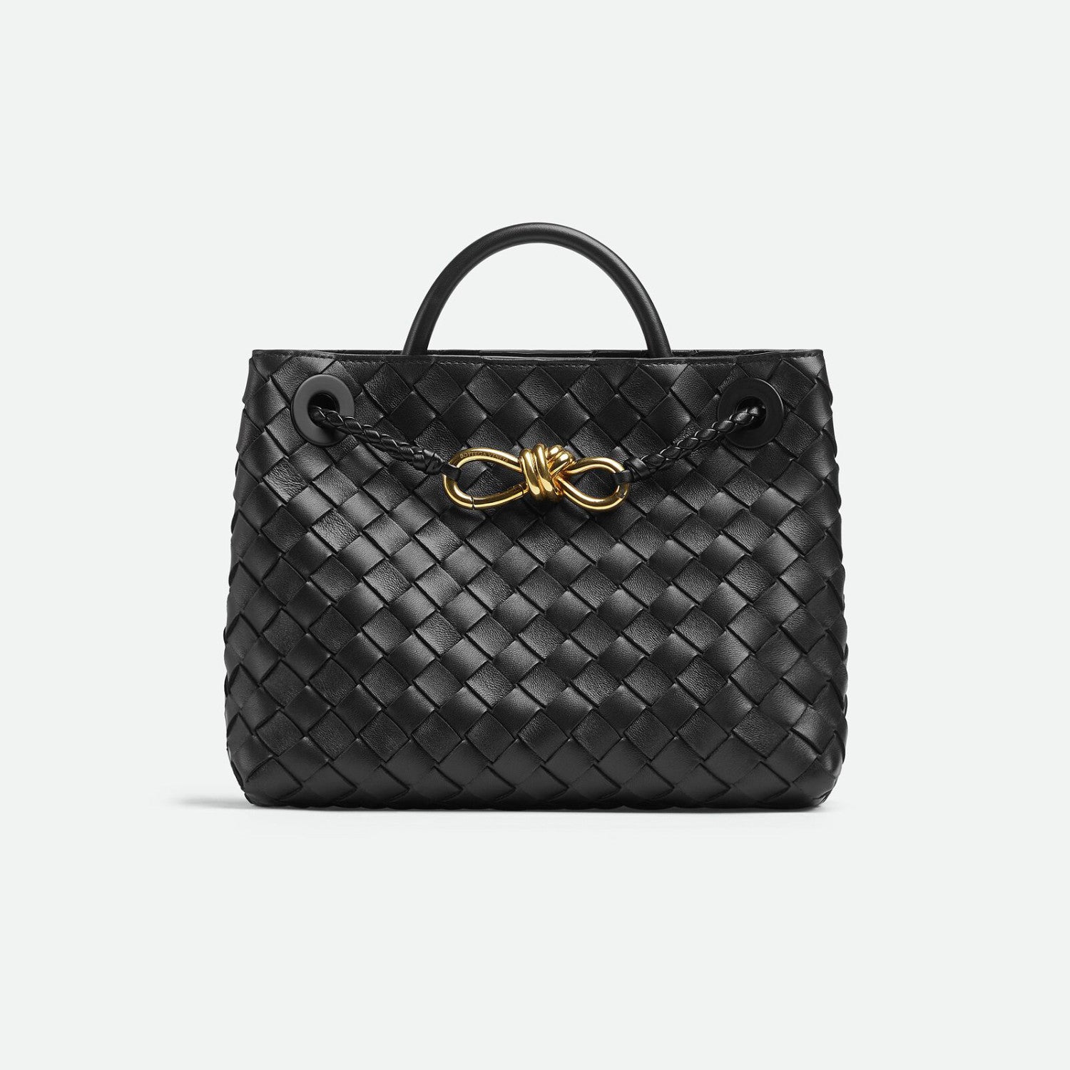 Bottega Veneta Andiamo Women's Fashion Classic Solid-Color Knitted Magnetic Snap Closure Leather Small Shoulder Bag Tote Bag Bags 766014VCPP12273 #79111