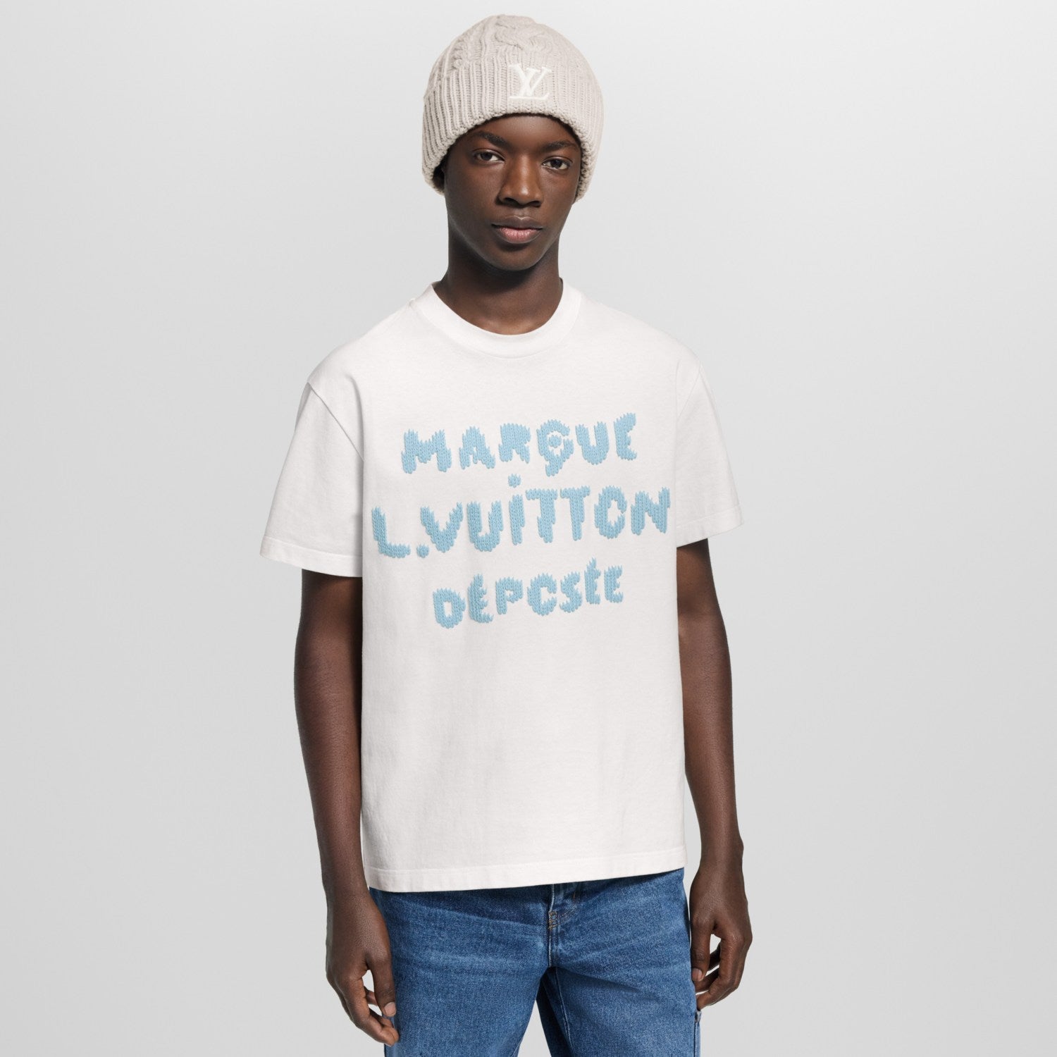 Louis Vuitton Summer Fashion Casual Solid Color Crew Neck Embroidered Short Sleeve T-Shirt #78894