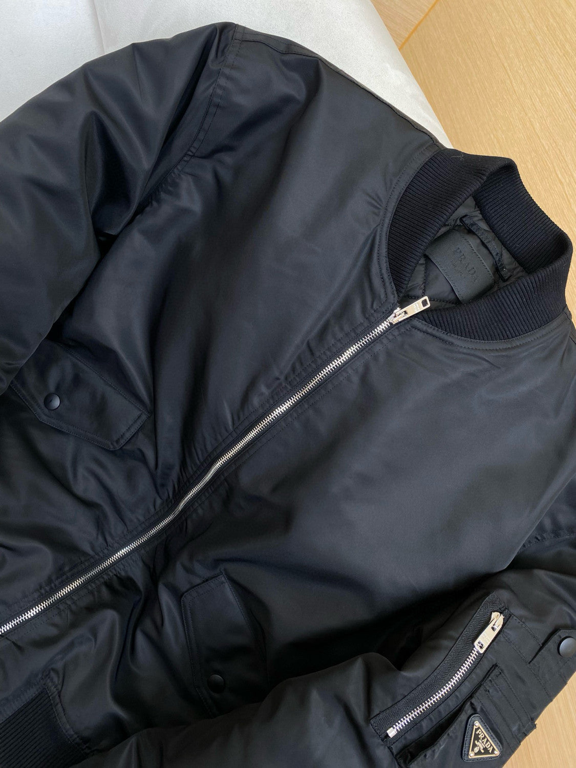 Prada Men's Fall And Winter Recycled Nylon Fabric Zipper Long Sleeve Jacket #75271