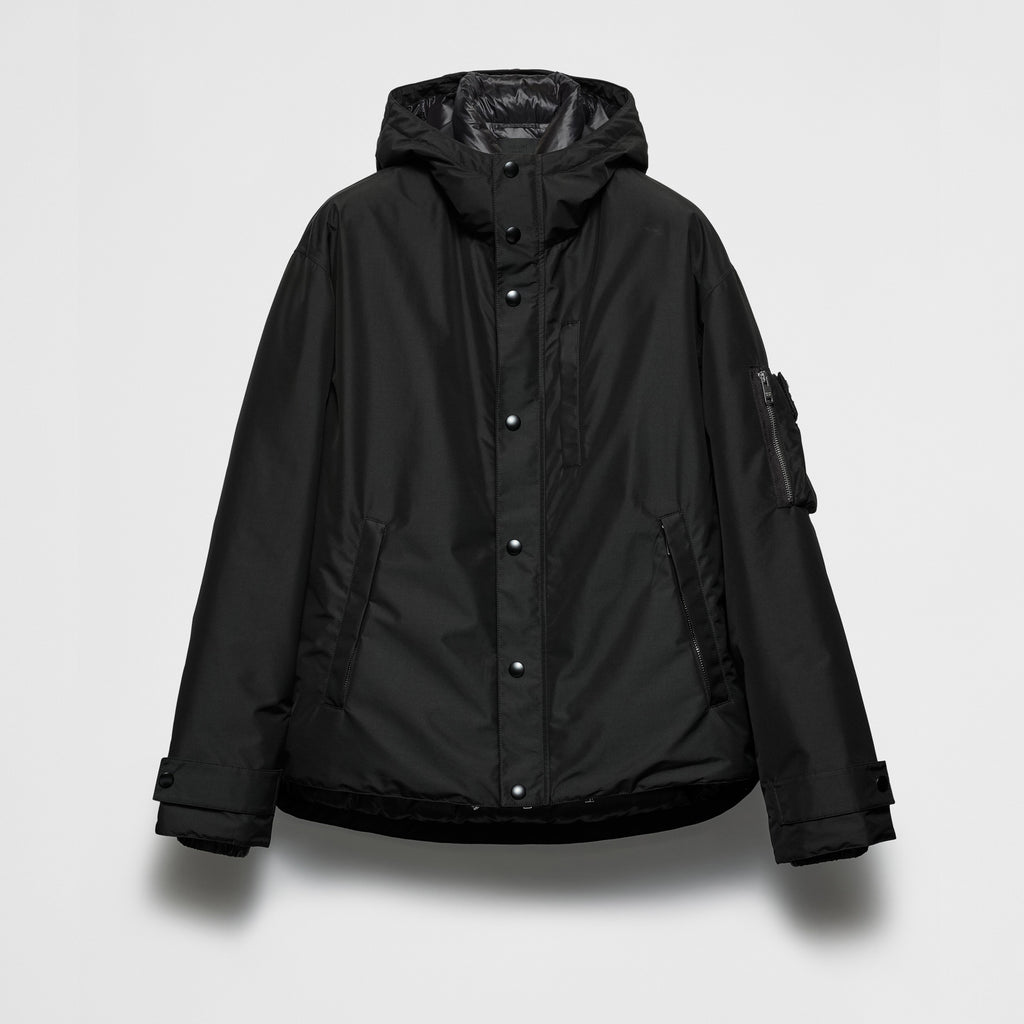 Prada Men's Fall/winter Fashion Casual Solid Color Hooded Zipper Single Button Windproof Down Jacket #79565