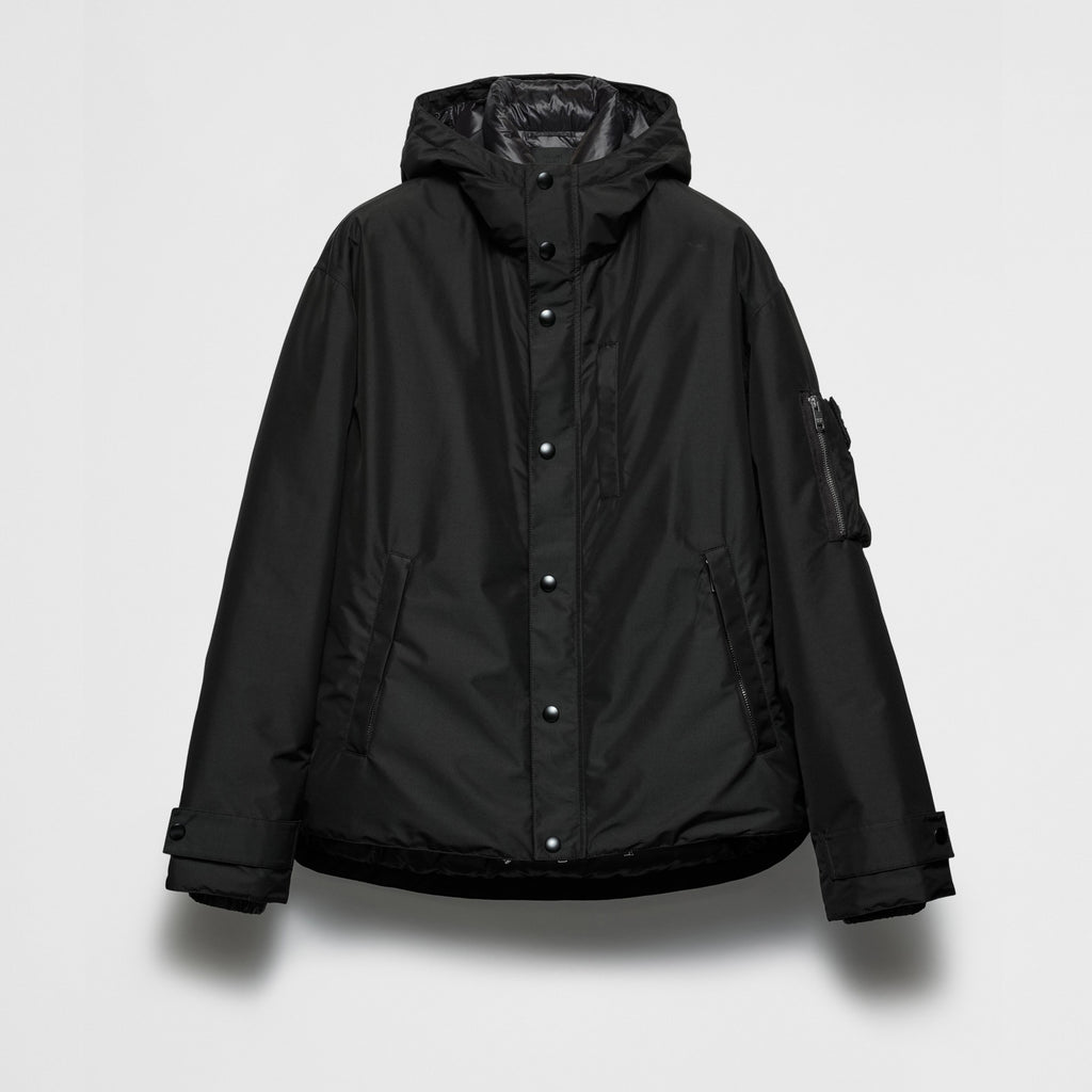 Prada Men's Fall/winter Fashion Casual Solid Color Hooded Zipper Single Button Windproof Down Jacket #79565