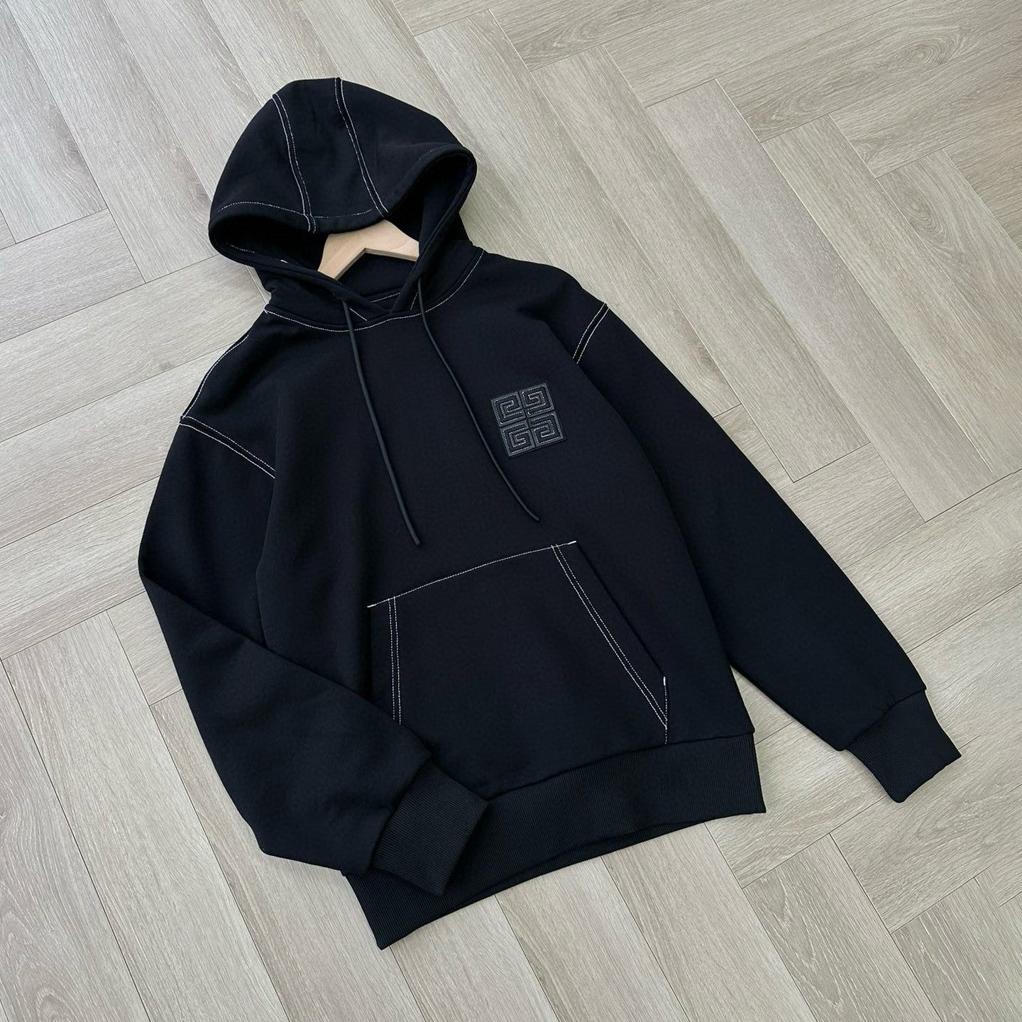 Givenchy Men's And Women's Spring/fall Fashion Casual Solid Color Hooded Pullover Logo Sweatshirt #79291