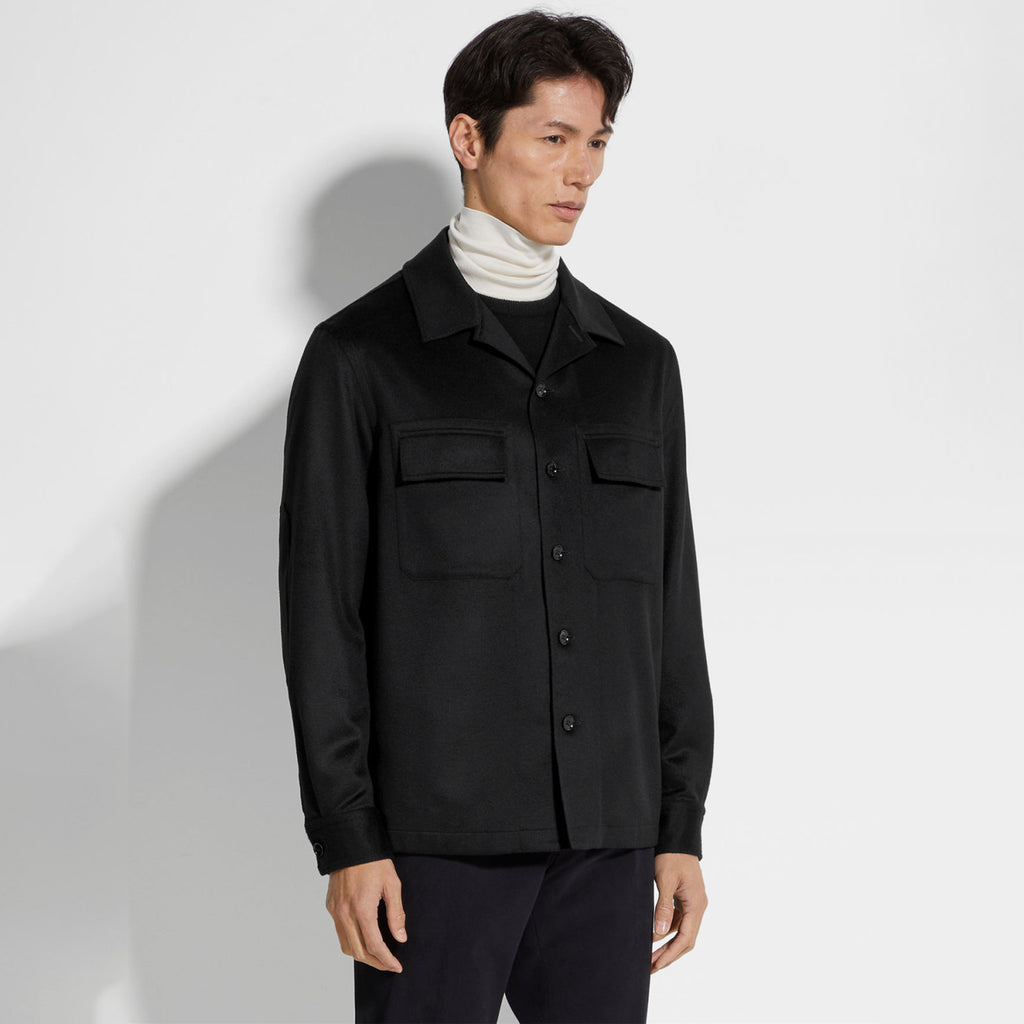 Ermenegildo Zegna Oasi Cashmere Alba Shirt Jacket Men's Luxury Solid Color Temperament Wool Shirt Fashion Casual Lapel Single Breasted Shirt Jacket Ngvp #2493
