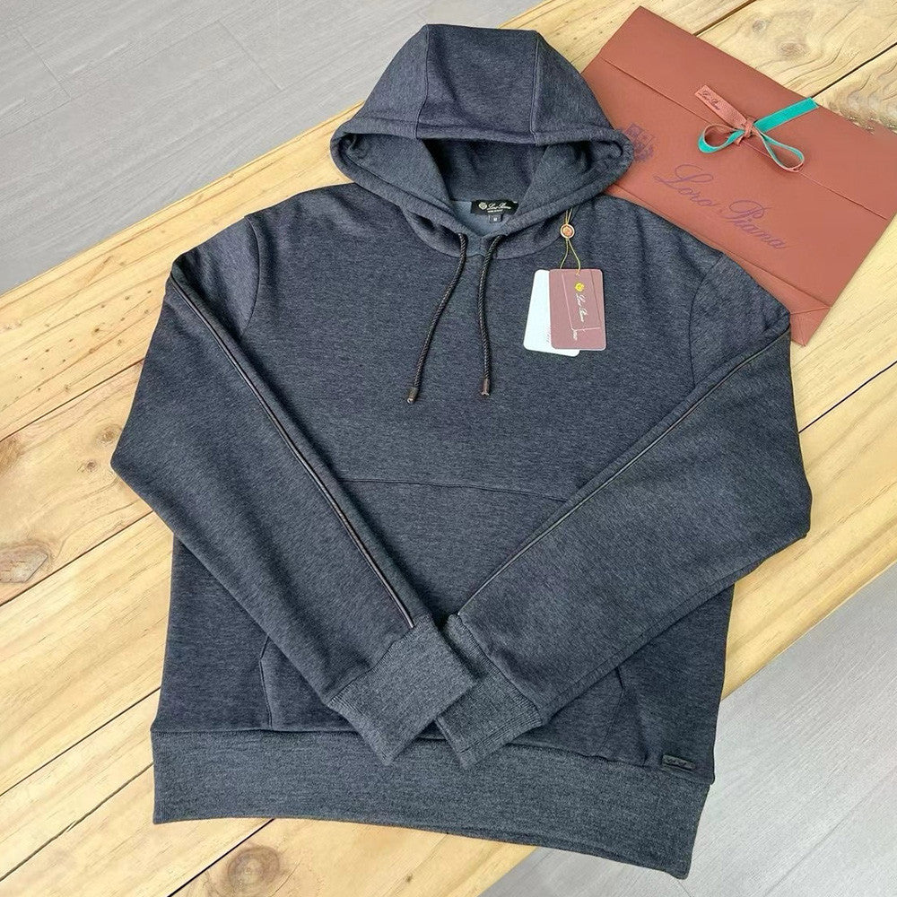 Loro Piana Men's Autumn And Winter Solid Color Loose Casual Hooded Long Sleeve Pias Sweatshirt Warm Pants Ngvp #7565