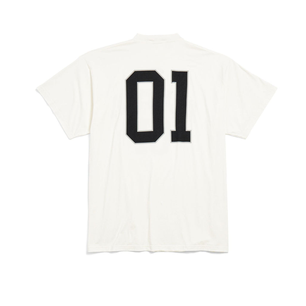 Balenciaga Basketball Series Men's Black And White Retro Plain Knit Silhouette T-shirt 01 Jersey High Street Trendy Short Sleeve Round Neck Loose T-shirt #71857
