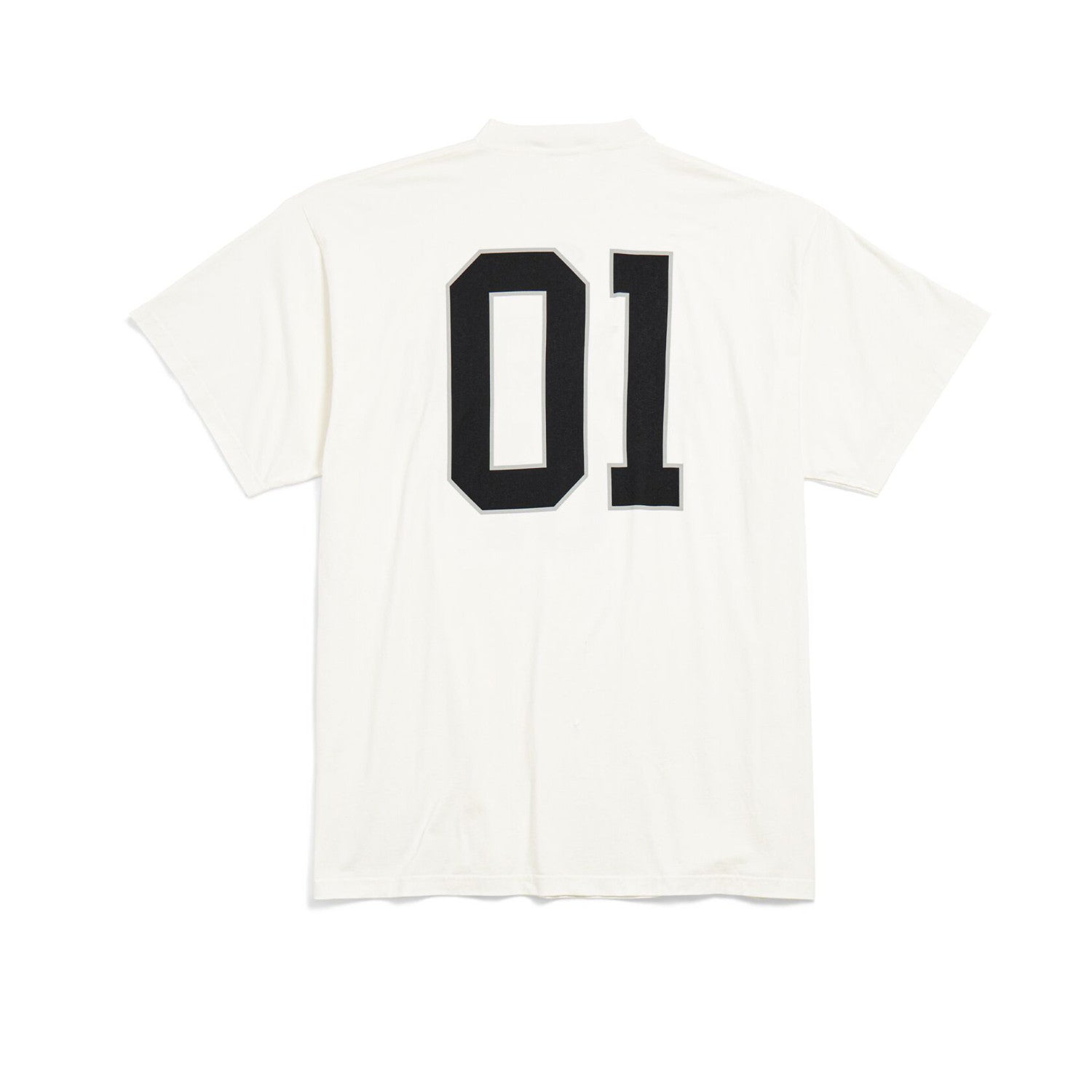 Balenciaga Basketball Series Men's Black And White Retro Plain Knit Silhouette T-shirt 01 Jersey High Street Trendy Short Sleeve Round Neck Loose T-shirt #71857