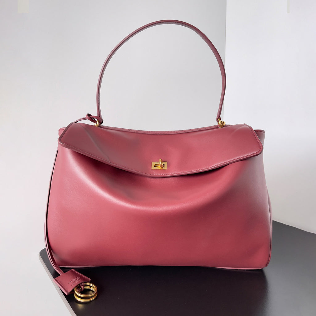 Balenciaga Rodeo Large Handbag Women's Men's Solid Fashion Leather Contour Gold Silver Metal Accessories Bags 7897442AA4V2621 Ngvp #1584