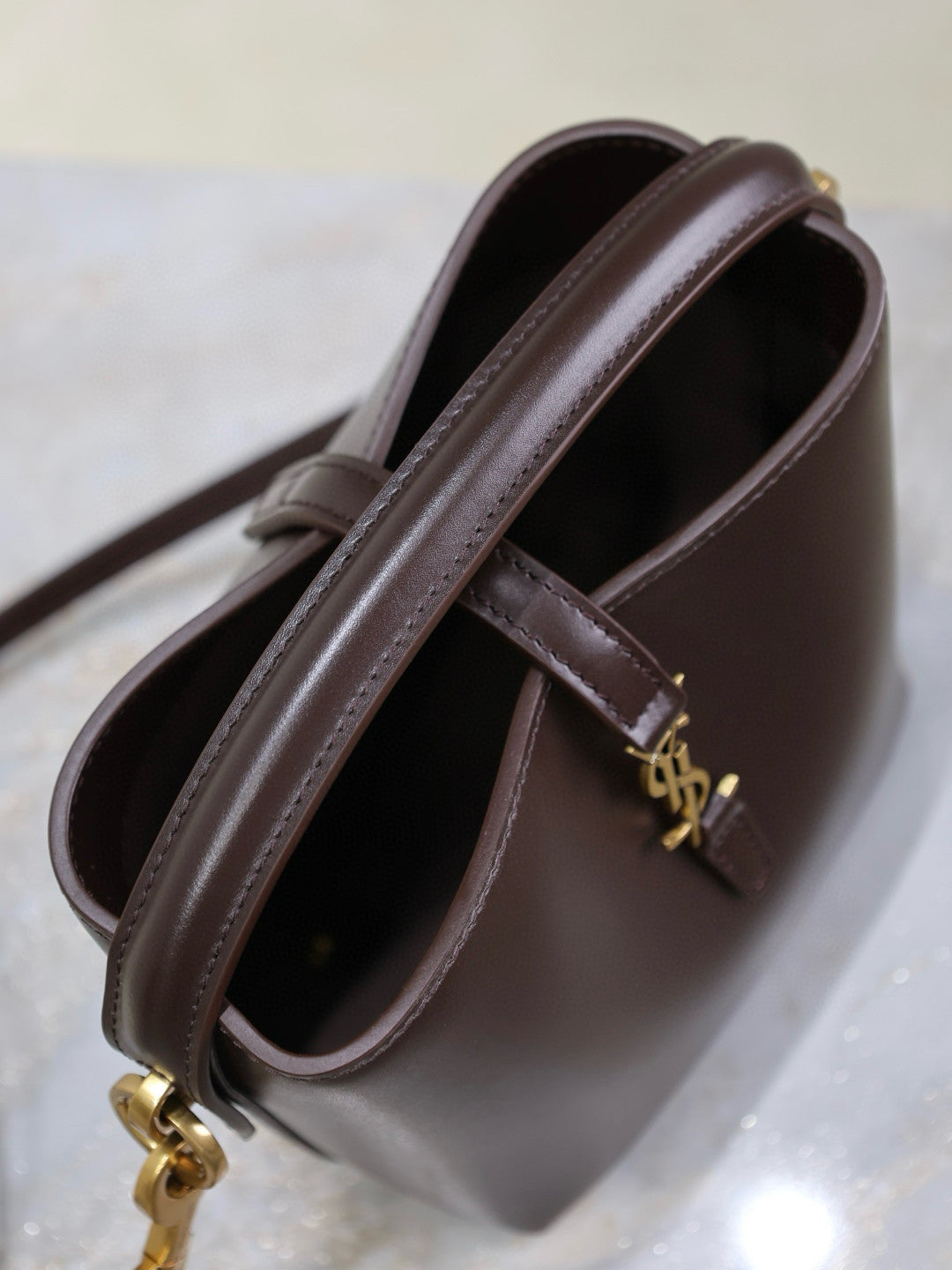 Saint Laurent Women's LE 37 Logo Hook Buckle mini Small Glossy Solid Color Bucket Bag Suede Leather Handbags Casual Bags 7490362R20W9207 #81334