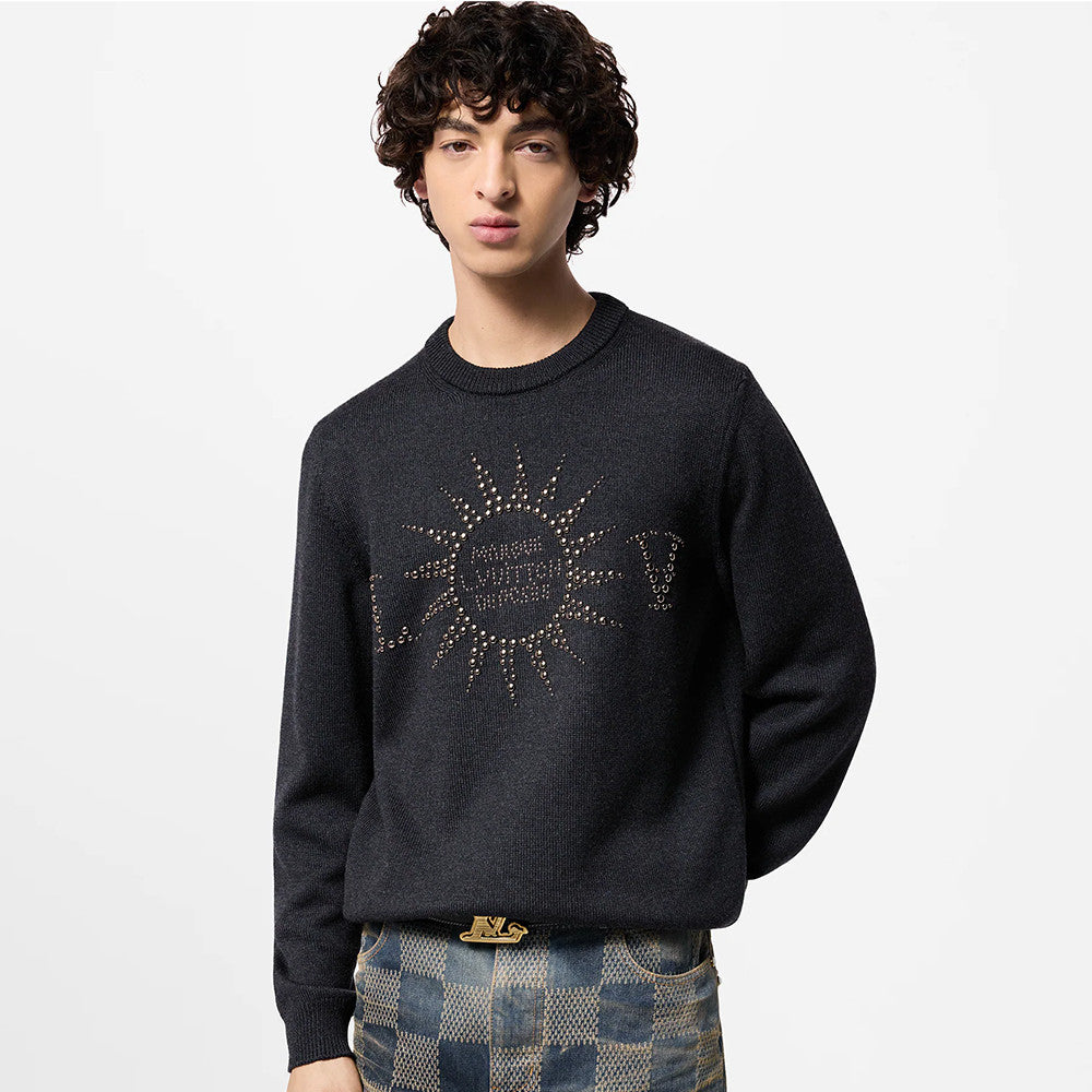 Louis Vuitton Embellished Long Sleeved Merino Wool Crewneck #289751