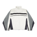 Balenciaga Men's Faded Black 50/50 Tracksuit Jacket Spring/Fall Zipper Long-Sleeve Outerwear Casual Patchwork Stretch Relaxed-Fit Sweatpants #81565