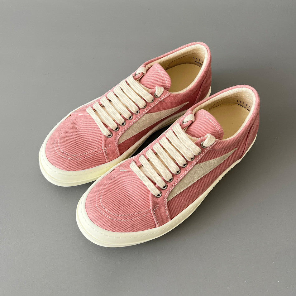 Rick Owens DRKSHDW Men's And Women's Spring/Summer Fashion Casual Round Toe Lace Up Low Top Twill Canvas Shoes #78281