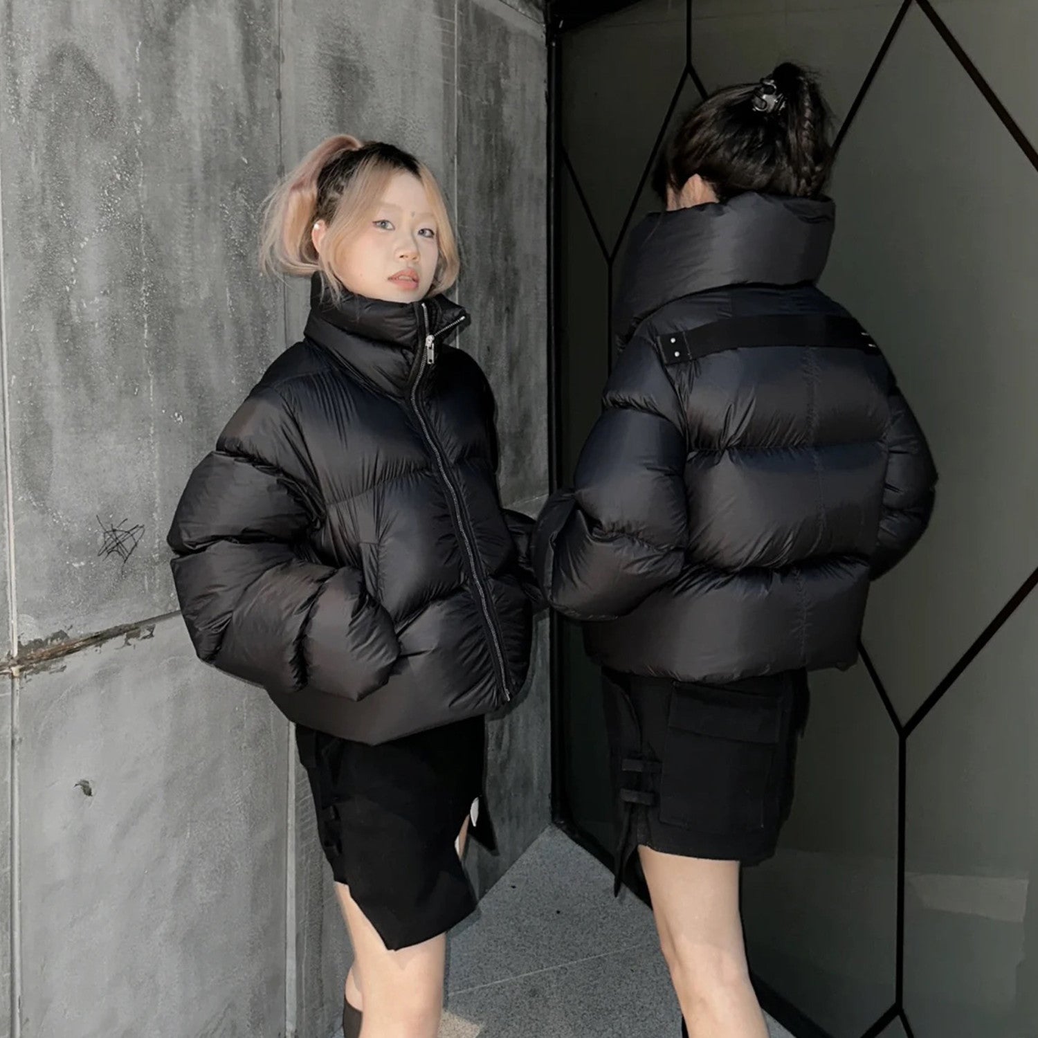 Rick Owens Men's Autumn And Winter Dark Style Collar Zip Down Jacket Warm High Street Fashion Casual Versatile Down Coat  Ngvp #9791