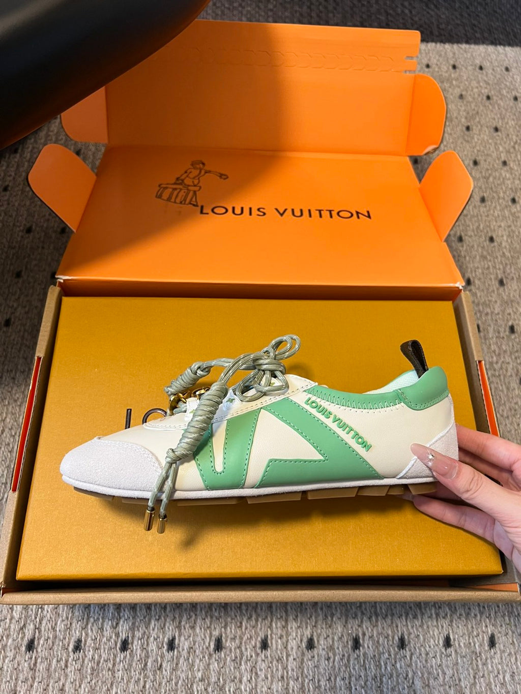 Louis Vuitton LV SNEAKERINA Women's Spring/fall Fashion Casual Round Toe Lace Up Leather Low Top Ballet Style Shoes With Thin Soles Shoes #78176