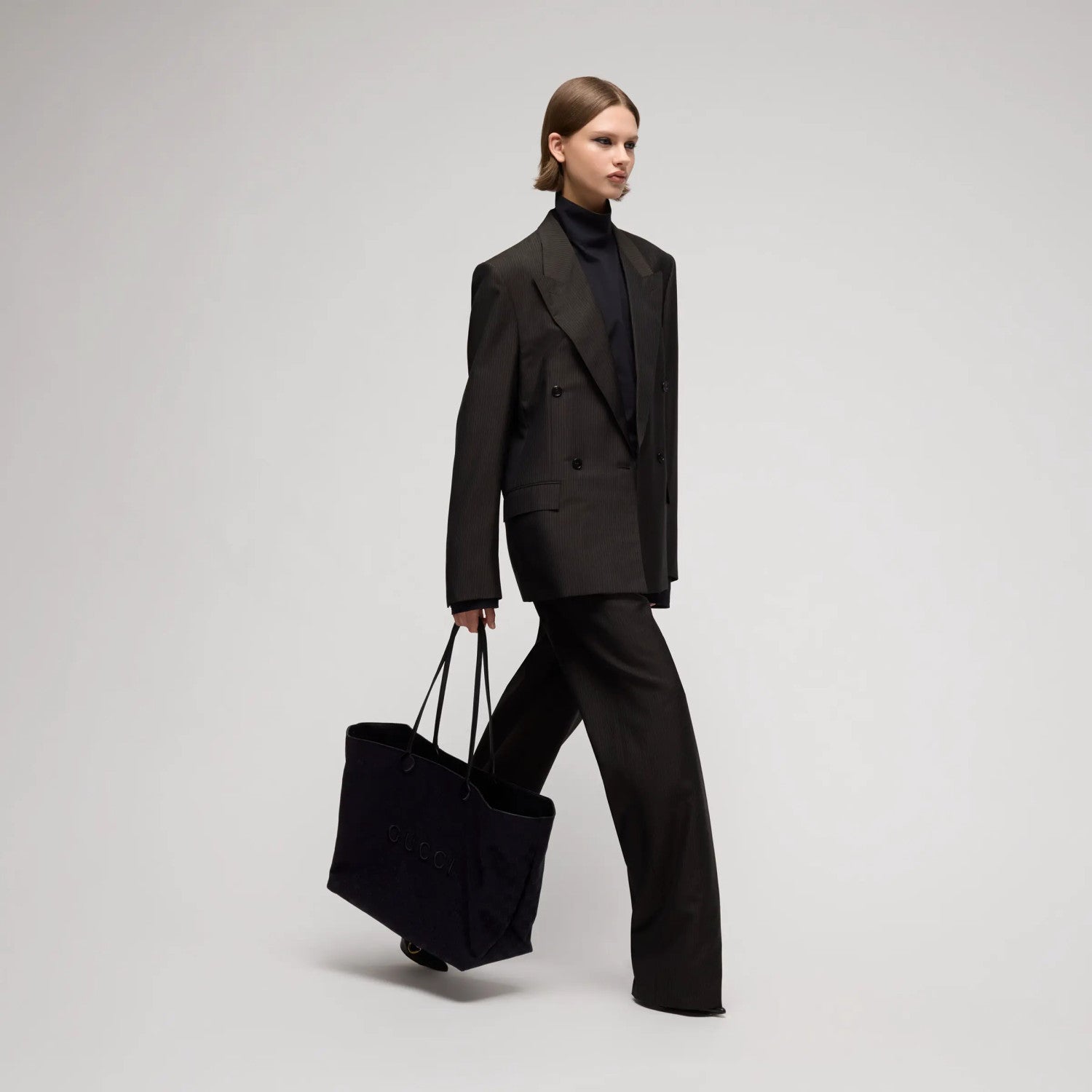 Gucci NY Limited Edition Large Tote Bag Gucci Core Runway Show Black GG Canvas Bags A00B4RFAGNG1000 #197404