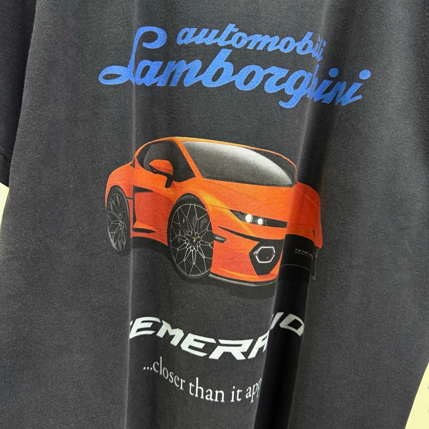 Balenciaga I Automobili Lamborghini Men's Summer Sports Car Pattern Printed Round Neck Cotton Short Sleeve T-Shirt #77793