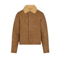 Louis Vuitton Monogram Embossed Sheepskin Lapel Single Breasted Long Sleeve Leather Jacket Zipper Fashion Vintage Hair Collar Jacket Coat #71612