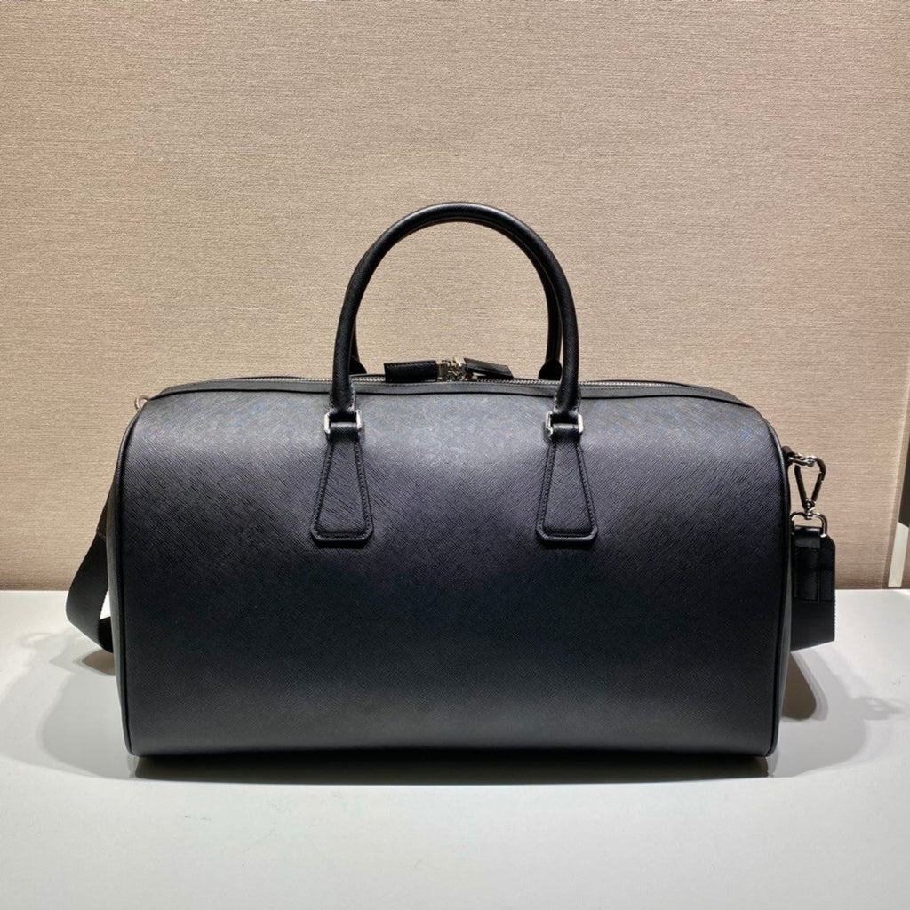 PRADA Black Saffiano Leather Travel Bag #379101