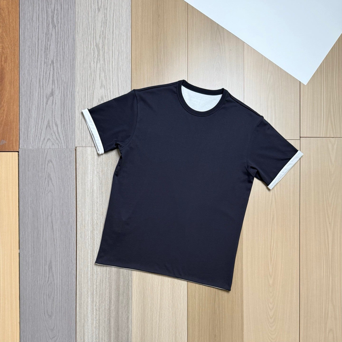 Prada White navy Blue Reversible Cotton T-shirt #336788