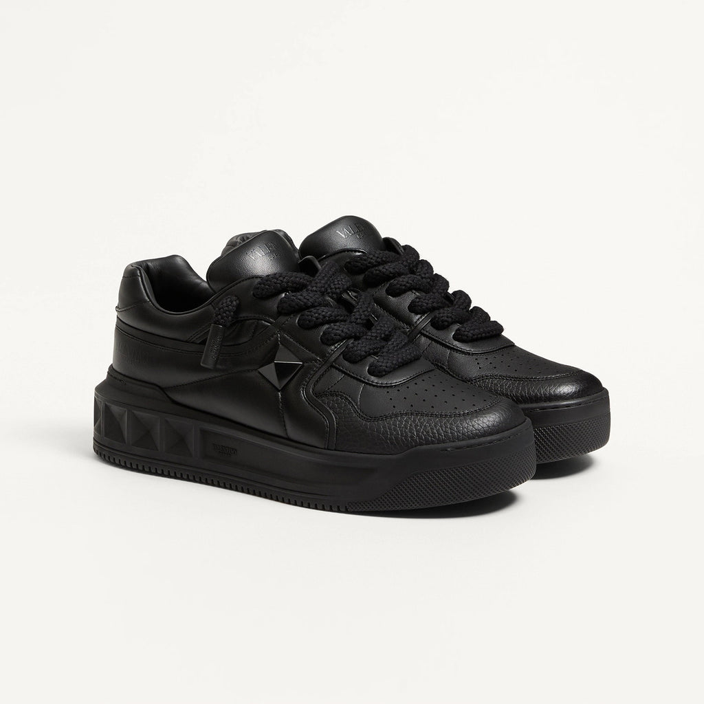 Valentino ONE STUD  Men's And Women's Spring/fall Fashion Casual Round Toe Lace Up Flat Low Top Leather Thick Laced Sneakers Shoes #79276