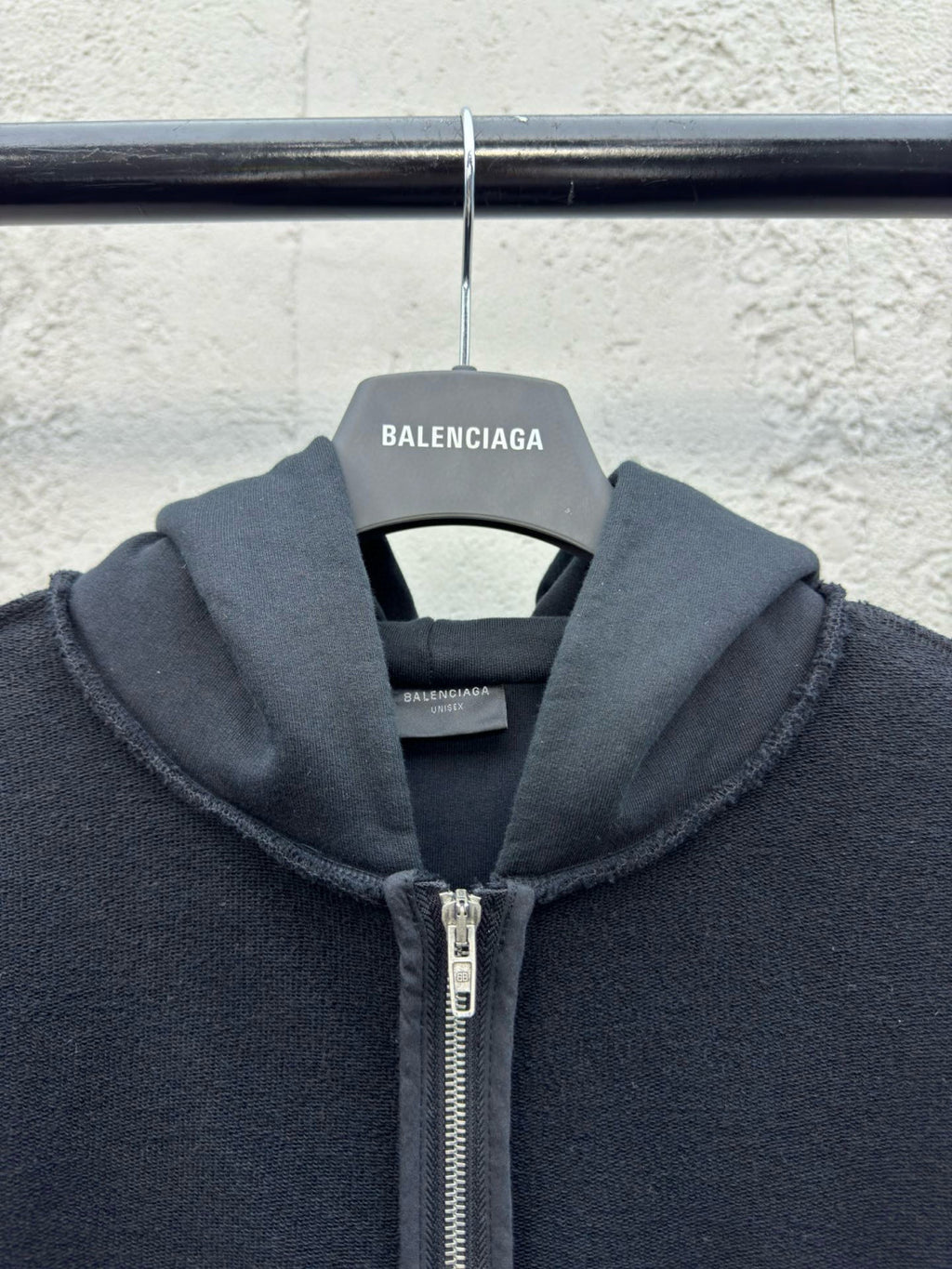 Balenciaga Men's and Women's Drop Shoulder Hooded Long Sleeve Regular Fit Zipper Sweatshirt Jacket #74953