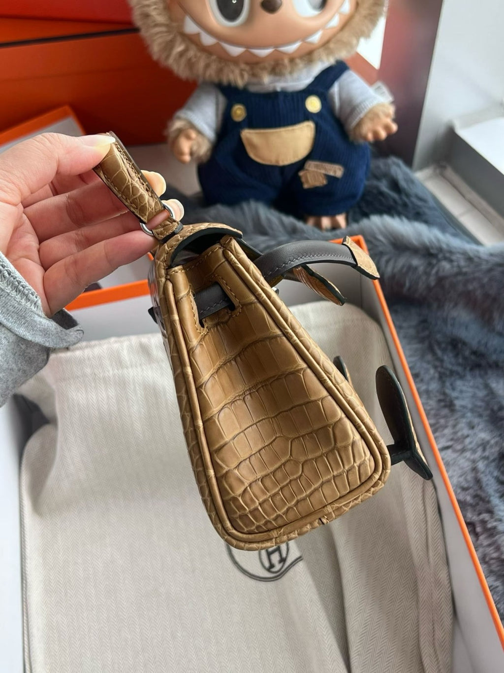 Hermes Kelly Doll Kraft Paper 2H Millennium Doll Top-grain Genuine Imported Alligator Leather Shoulder Crossbody Bag Bags For Other Colours Please Contact Customer Service #195072