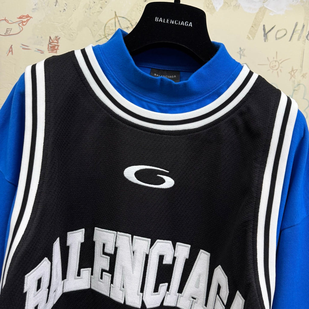 Balenciaga Men's Spring Summer Sport Mesh Plain Knit Layered Long Sleeve T-Shirt #76556