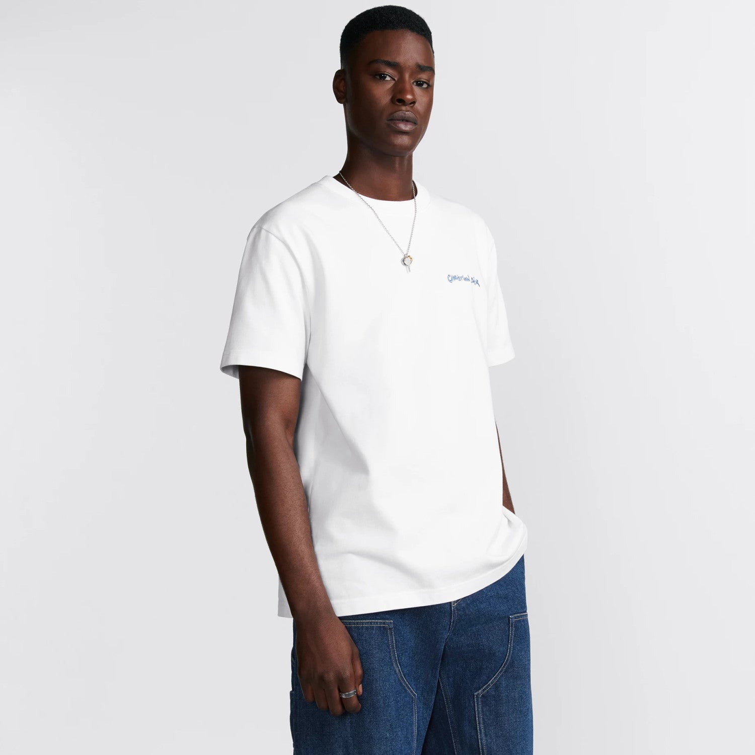 Dior Men's Summer Solid Color Embroidered Letter Logo Round Neck Cotton Short Sleeve T-Shirt #72899