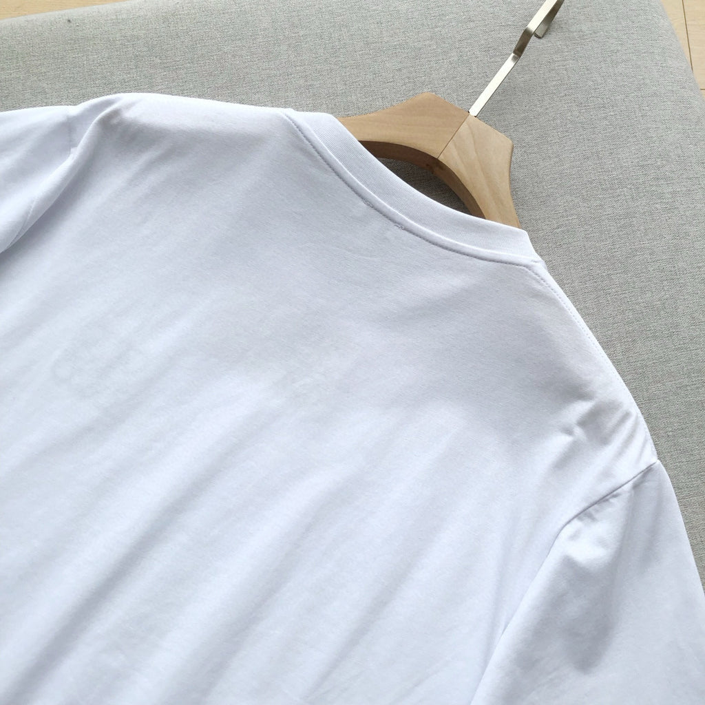 Loewe Men's Summer Embroidered Logo Pattern Round Neck Solid Color Cotton Short Sleeve T-Shirt #75589