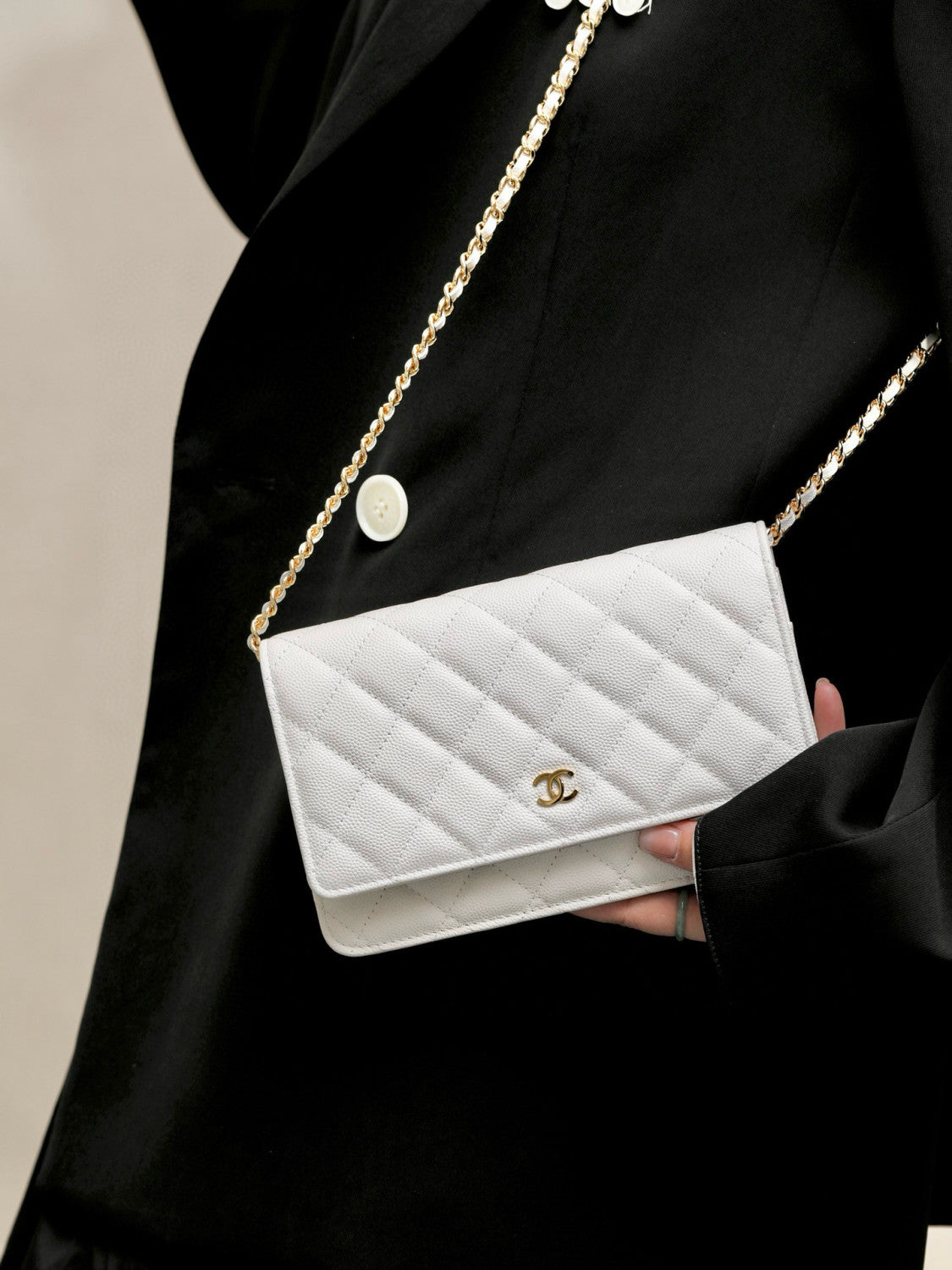 Chanel Woc Diamond Lattice Gold Logo Caviar Leather Chain Crossbody Bag Luxury Temperament Exquisite Women's Bag Bags  #81645